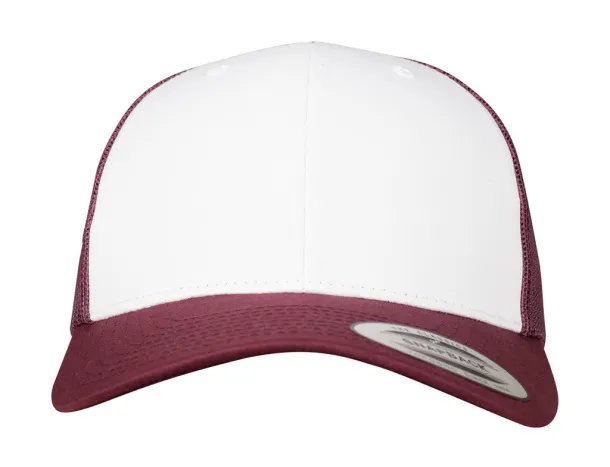  Retro trucker šilterica - 6 panela - Classics Maroon Bijela