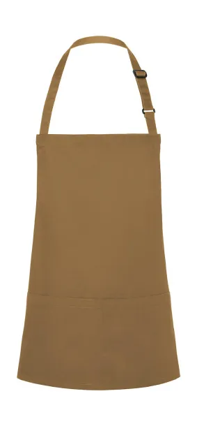  Short Bib Apron Basic with Buckle and Pocket - Karlowsky Camel