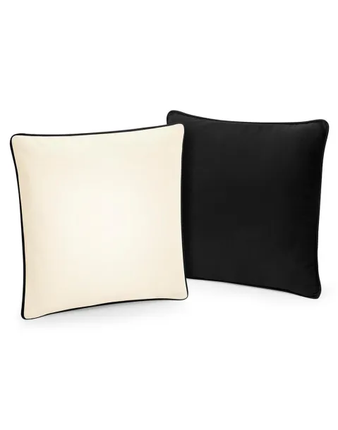 Fairtrade Cotton Piped Cushion Cover - Westford Mill Natural Black