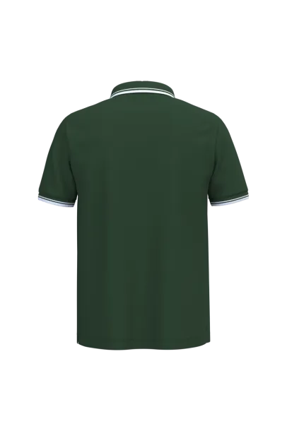  Muška polo majica s kontrastnim obrubom - Kariban Šumski zelena Bijela