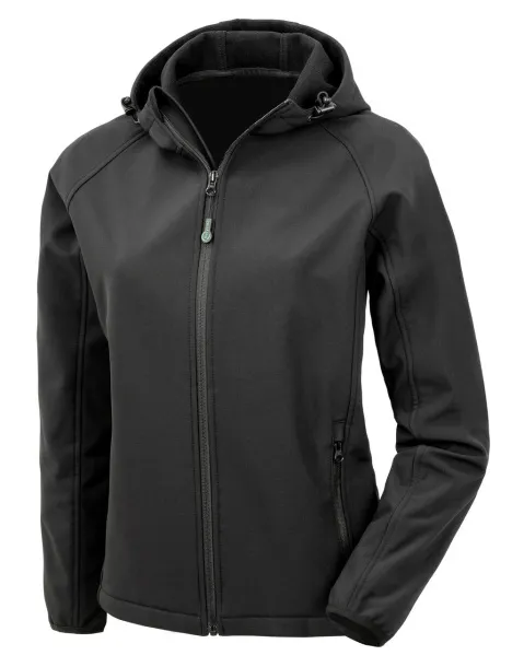  Women's Recycled 3-Layer Hooded Softshell - Result Recycled Black