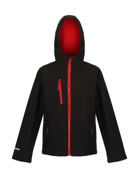 Ablaze Junior 3-Layer Hooded Softshell - Regatta Junior Black Classic Red