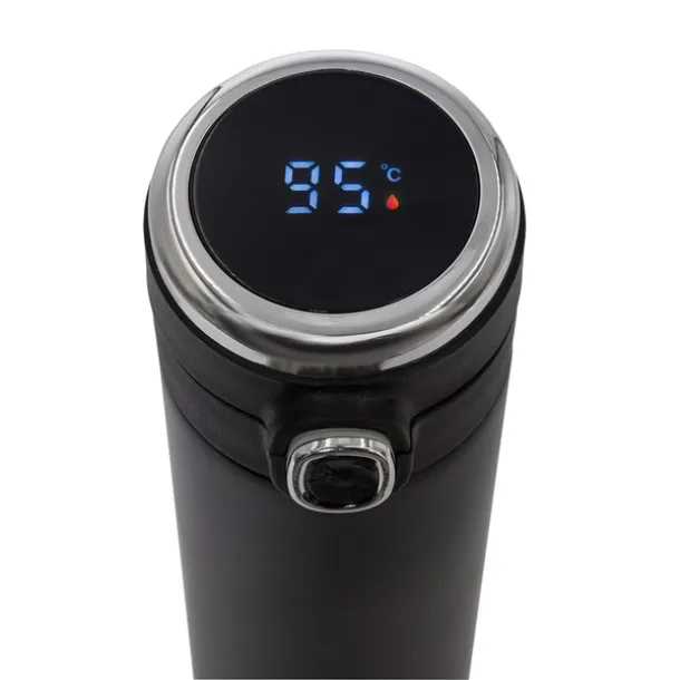 BOUNCE 420 ml vacuum mug with thermometer Black