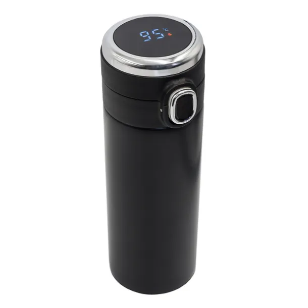 BOUNCE 420 ml vacuum mug with thermometer Black