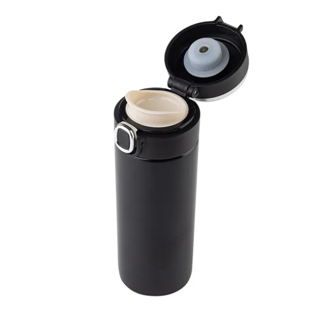 BOUNCE 420 ml vacuum mug with thermometer Black