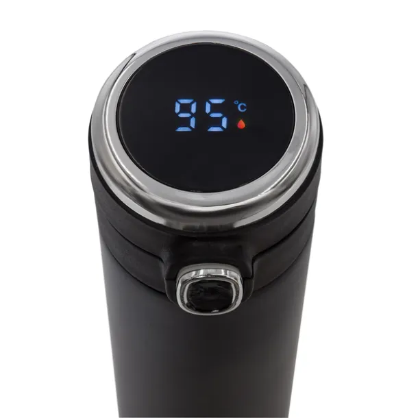 BOUNCE 420 ml vacuum mug with thermometer Black
