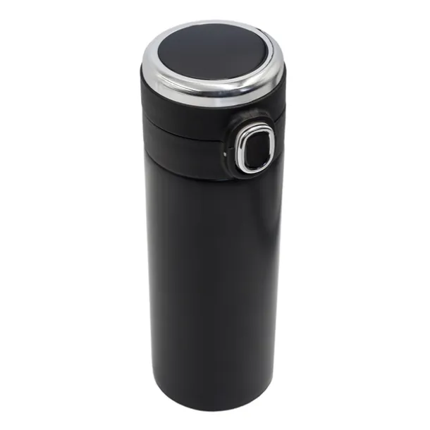 BOUNCE 420 ml vacuum mug with thermometer Black