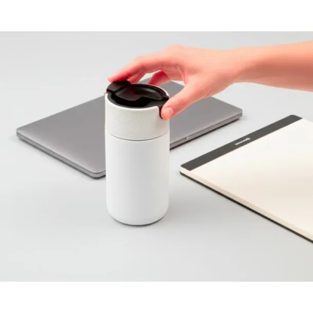 AIR GIFTS NABILA Thermo mug 400 ml with ceramics Bijela