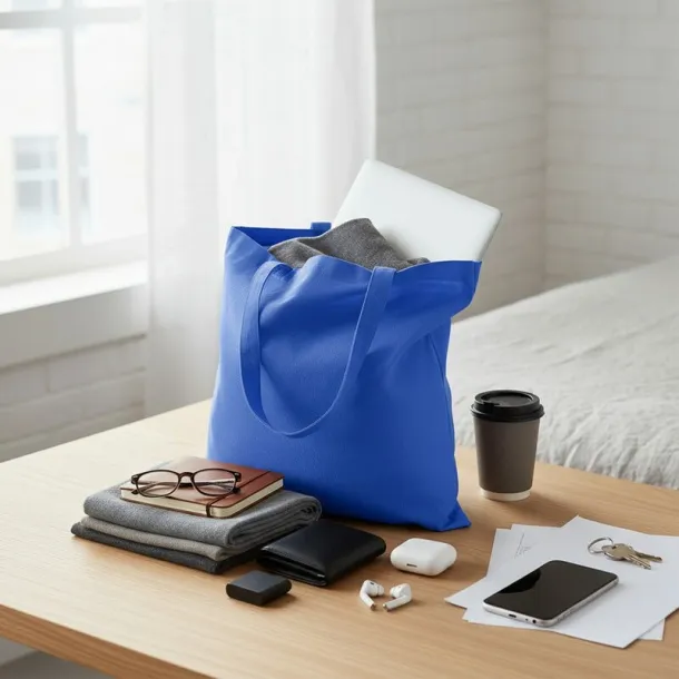  Recycled cotton shopping bag B'RIGHT, 200 g/m2 Mornarski plava