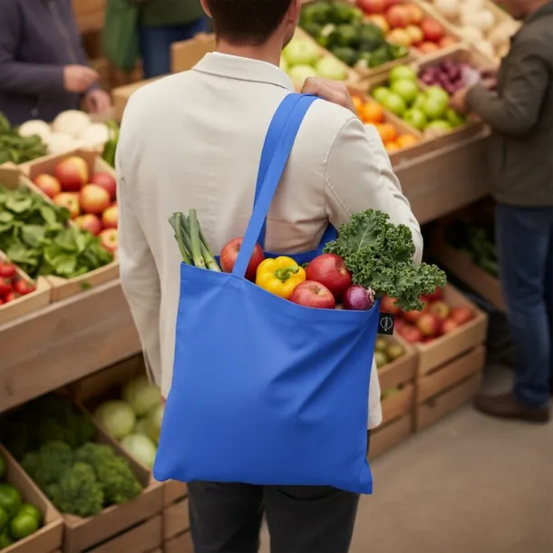  Recycled cotton shopping bag B'RIGHT, 200 g/m2 Mornarski plava