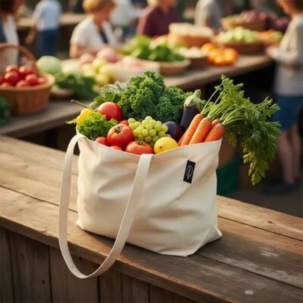  Organic cotton shopping bag B'RIGHT, 150 g/m2 beige