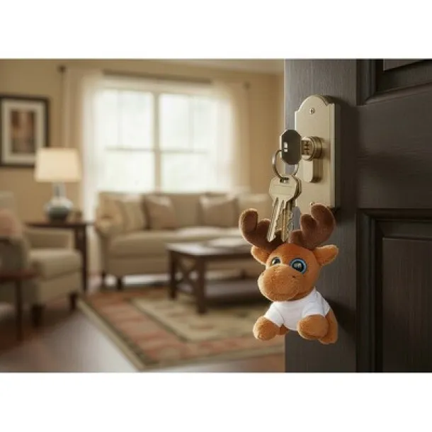 Enni Plush reindeer, hanger brown