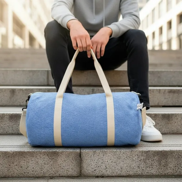 Asha Recycled cotton and recycled polyester sports, travel bag B'RIGHT Plava