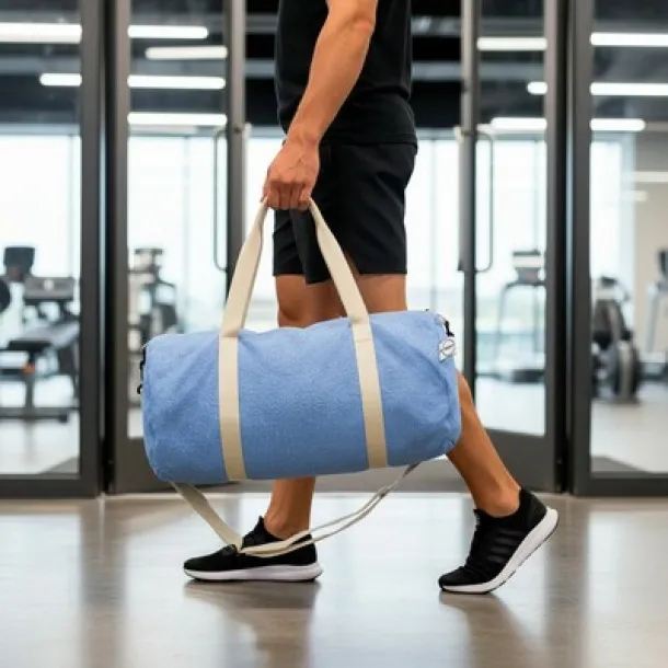 Asha Recycled cotton and recycled polyester sports, travel bag B'RIGHT Plava