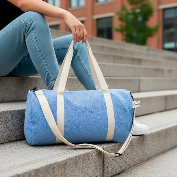 Asha Recycled cotton and recycled polyester sports, travel bag B'RIGHT Plava