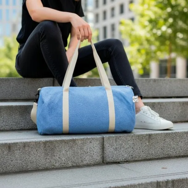 Asha Recycled cotton and recycled polyester sports, travel bag B'RIGHT Plava