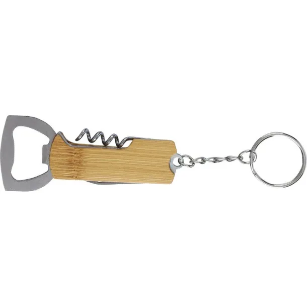  Bamboo keyring 3 in 1, brown