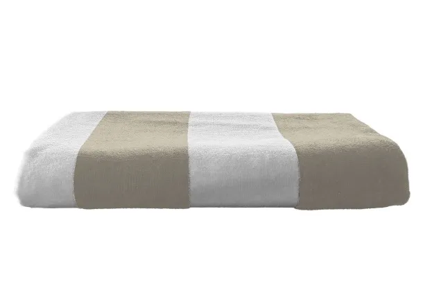OLIMA „CLASSIC MARINE” ručnik za plažu od velura, 450 g/m2 - Olima Sand Bijela