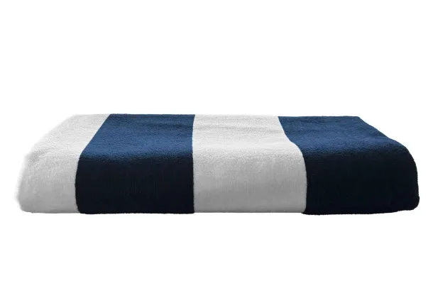 OLIMA „CLASSIC MARINE” ručnik za plažu od velura, 450 g/m2 - Olima Marine Blue Bijela