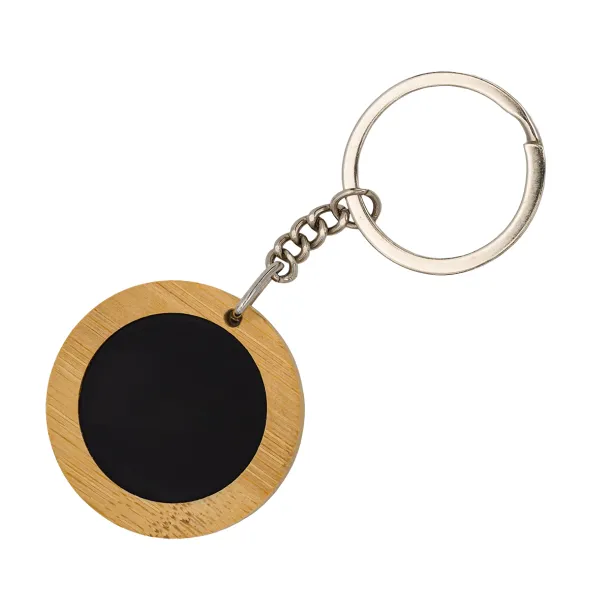 EMMA metal and bamboo keyring Beige