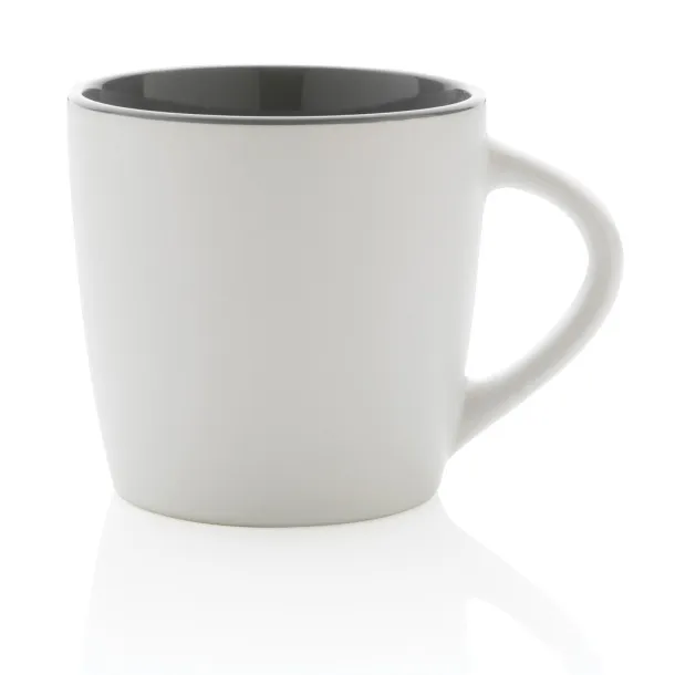  Keramička šalica s unutrašnjosti u boji, 300 ml - XD Collection Bijela Siva