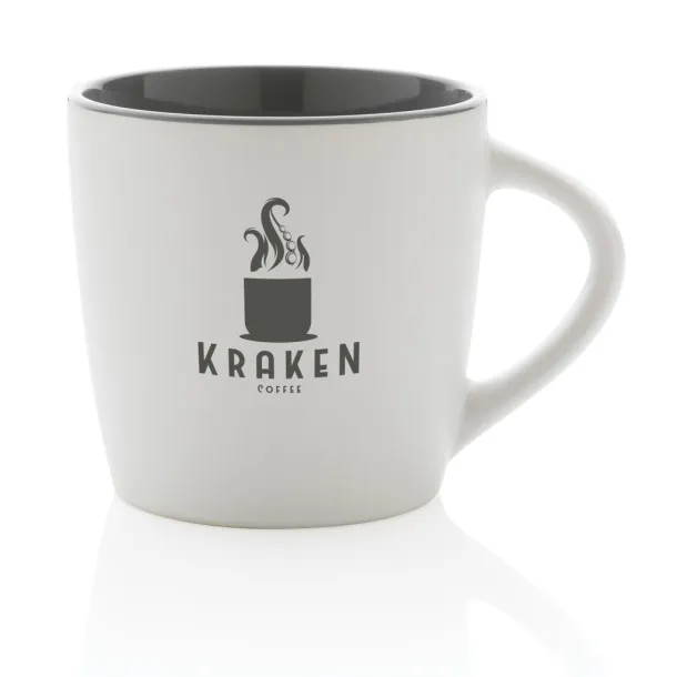  Keramička šalica s unutrašnjosti u boji, 300 ml - XD Collection Bijela Siva
