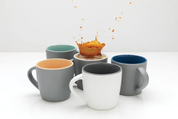  Ceramic mug with colored inner - XD Collection White Siva