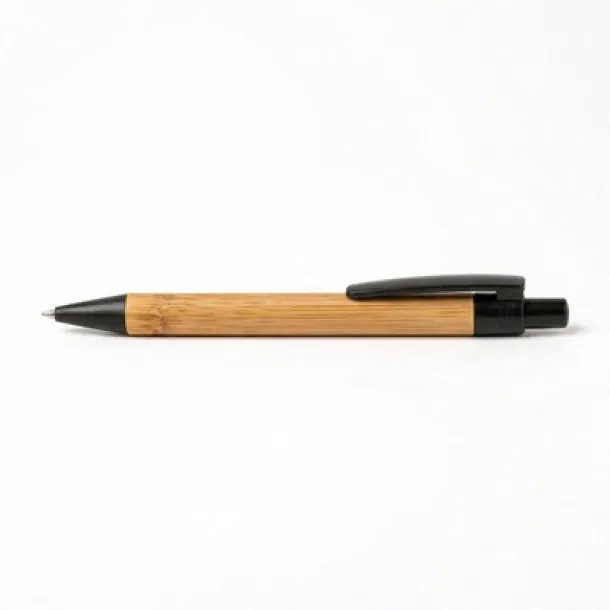  Bamboo notebook A5 with ball pen brown