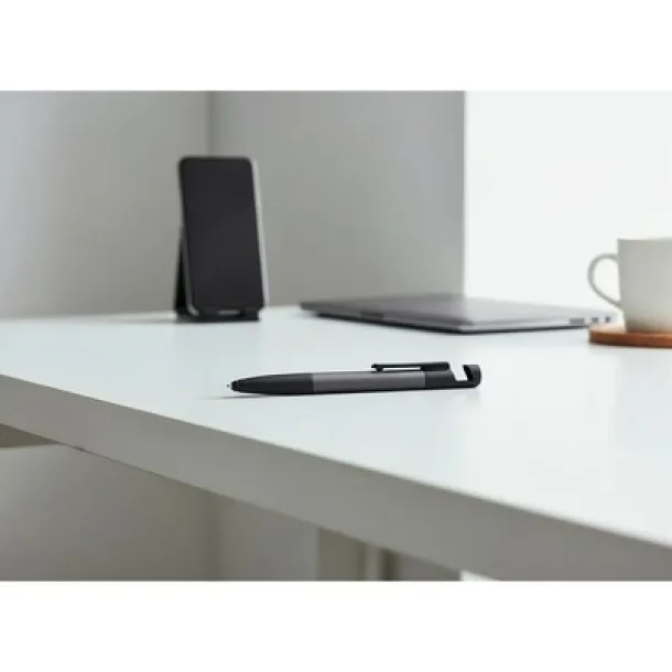 Multifunctional tool, ball pen, screen cleaner, ruler, phone stand, touch pen, screwdrivers Crna