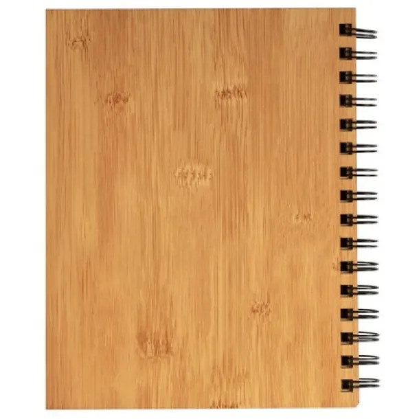  Bamboo notebook A5 with ball pen brown
