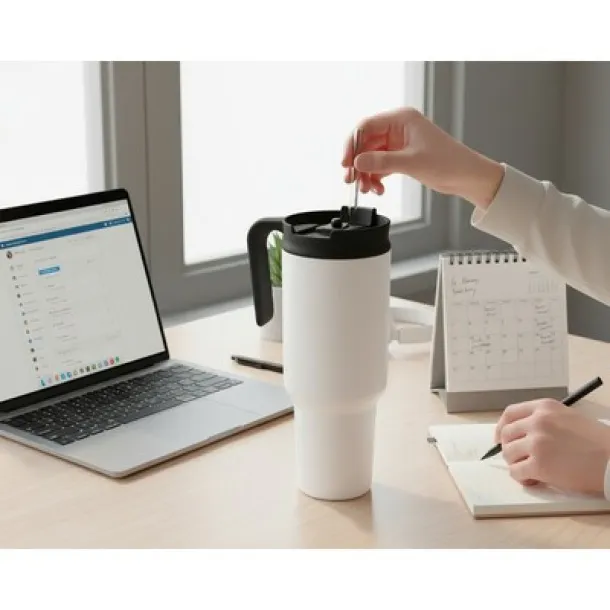 AIR GIFTS ONLY Thermo mug 1100 ml Air Gifts with ergonomic handle Bijela