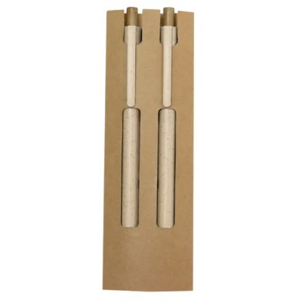  Wheat straw writing set, ball pen and "infinity" pencil neutral