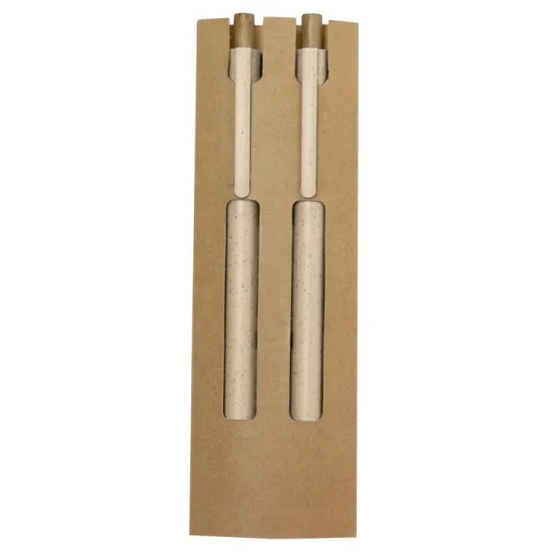  Set za pisanje od pšenične slame, kemijska olovka i "beskonačna" olovka neutral