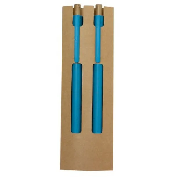 Wheat straw writing set, ball pen and "infinity" pencil Plava