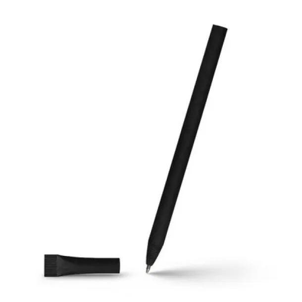  Ball pen made of rolled paper with cap Crna