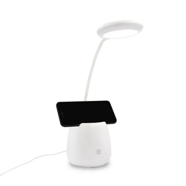  Desk lamp, wireless speaker 3W, phone stand, pen holder Bijela