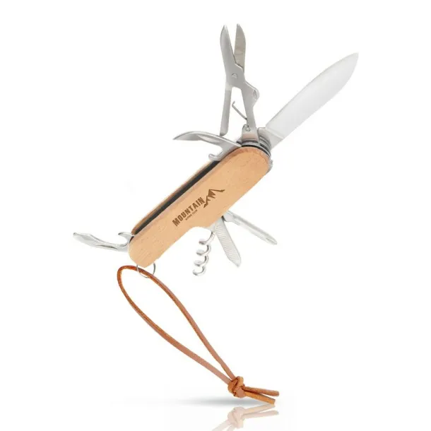 Beatrice Multifunctional tool, pocket knife, 7 functions wood
