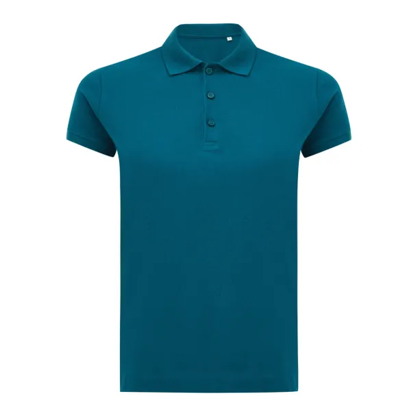 Iqoniq Yosemite women recycled cotton pique polo - iqoniq dark teal