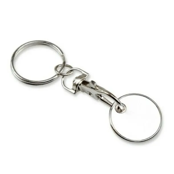 Keyring with shopping cart coin Bijela