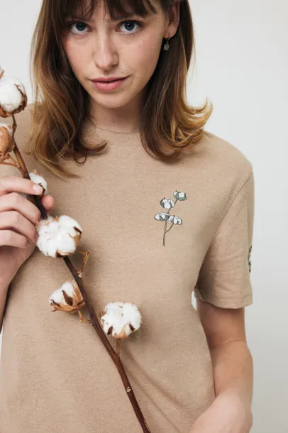  Iqoniq Manuel recycled cotton unisex t-shirt undyed, natural raw - iqoniq heather brown 