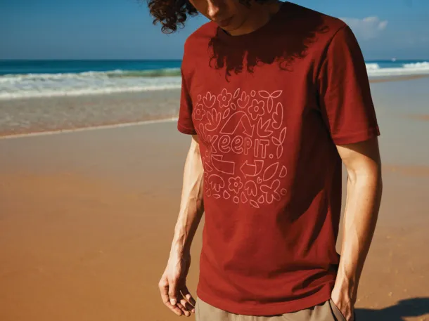 Iqoniq Brett recycled cotton t-shirt - iqoniq burgundy