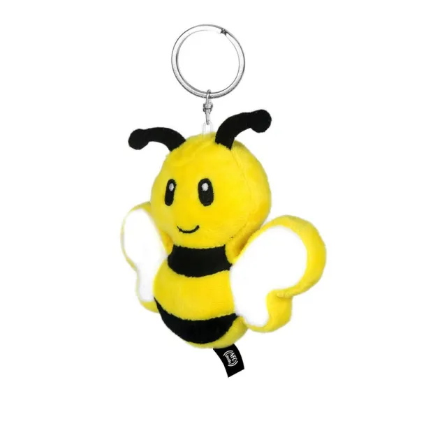 Zibee RPET plush bee with NFC chip, keyring yellow