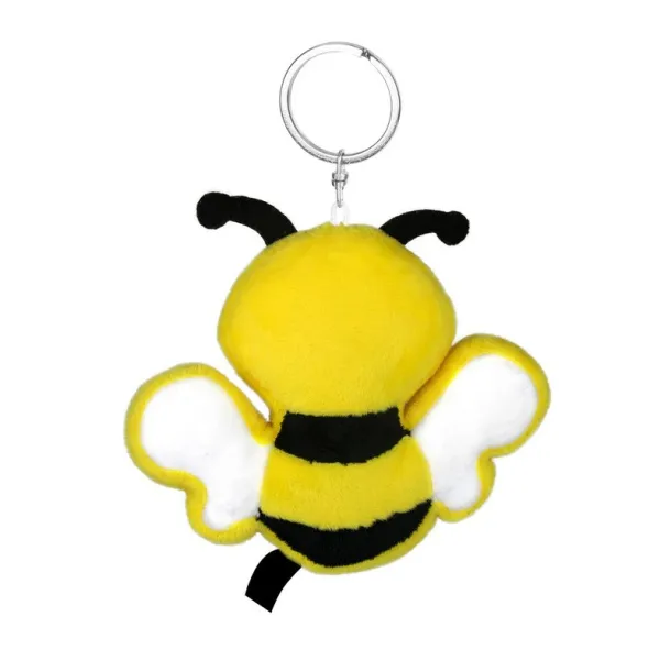 Zibee RPET plush bee with NFC chip, keyring yellow