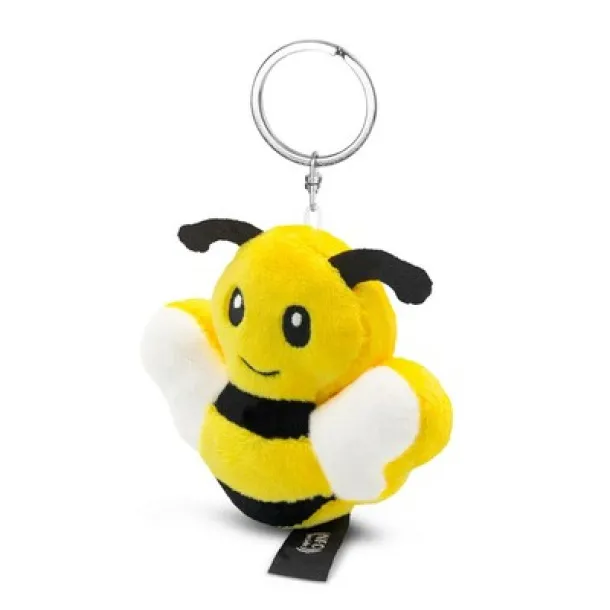 Zibee RPET plush bee with NFC chip, keyring yellow