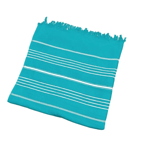  OLIMA STRIPED BEACH&SPA PESHTEMAL TOWEL - Olima Turquoise White