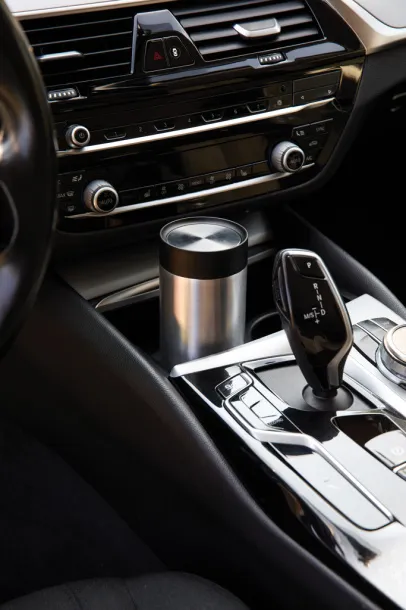 VINGA Erie  RCS recycled SS push mug 350 ML - Vinga Silver Black