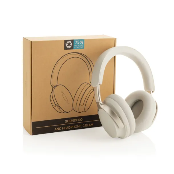 Soundpro RCS recycled plastic ANC headphone - XD Collection white