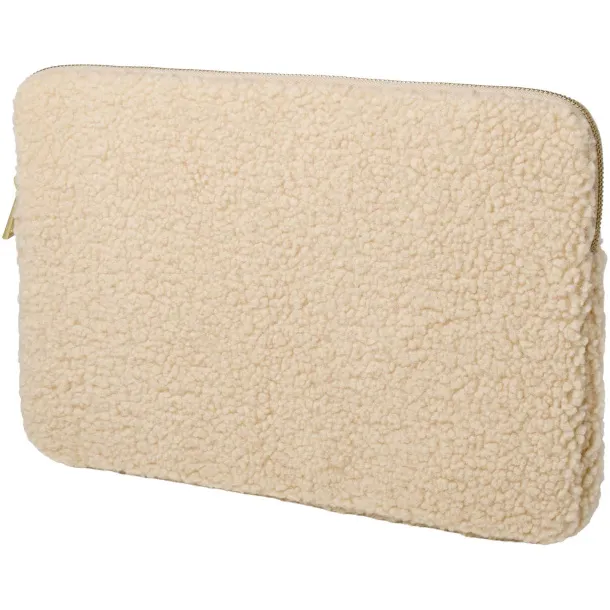Bear 13" GRS recycled sherpa laptop sleeve 2L Natural