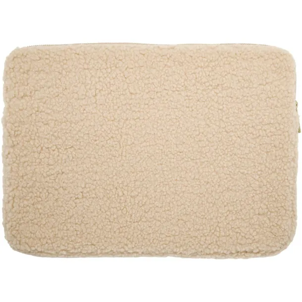 Bear 13" GRS recycled sherpa laptop sleeve 2L Natural