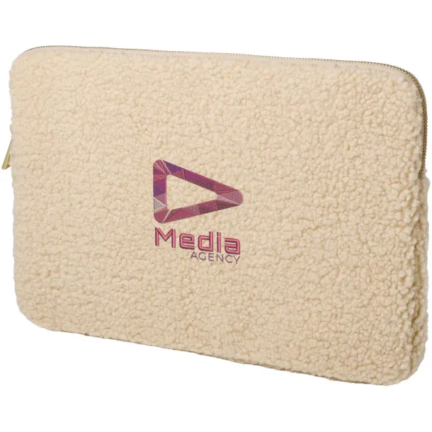 Bear 13" GRS recycled sherpa laptop sleeve 2L Natural